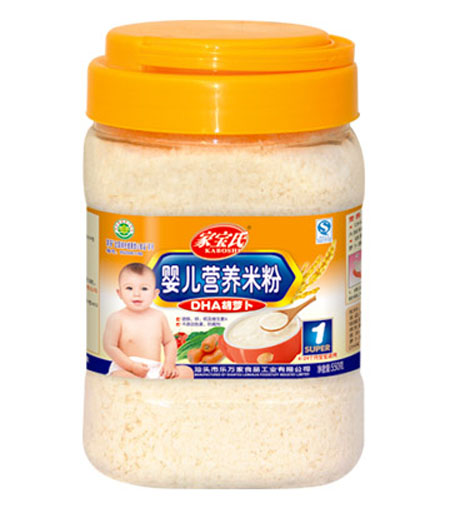 家寶氏DHA胡蘿卜嬰兒營(yíng)養(yǎng)米粉1段桶裝