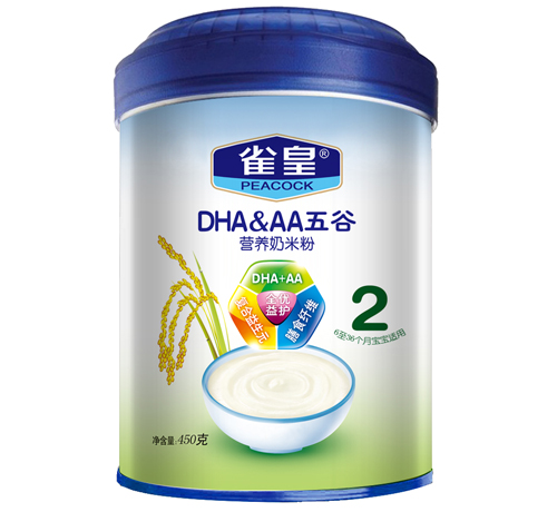 雀皇450g五谷營(yíng)養(yǎng)奶米粉(2段)