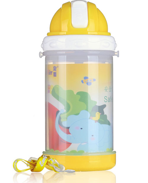 皇嬰防漏隔熱雙層水壺250ml黃色