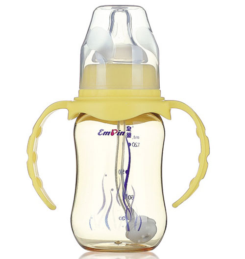 皇嬰PPSU標口圓弧自動奶瓶120ml黃色