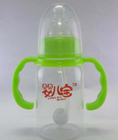 嬰兒寶120ml標(biāo)口徑直身自動(dòng)手柄奶瓶綠色