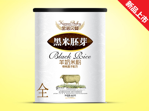 金諾貝嬰核桃蓮子黑米羊奶米粉紙聽3段