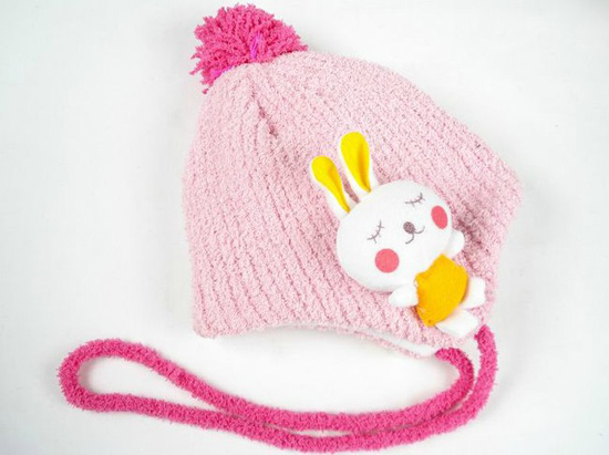 幼之戀可愛(ài)卡通護(hù)耳帽淺粉