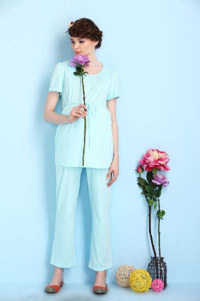 媽媽和我藍色孕婦裝