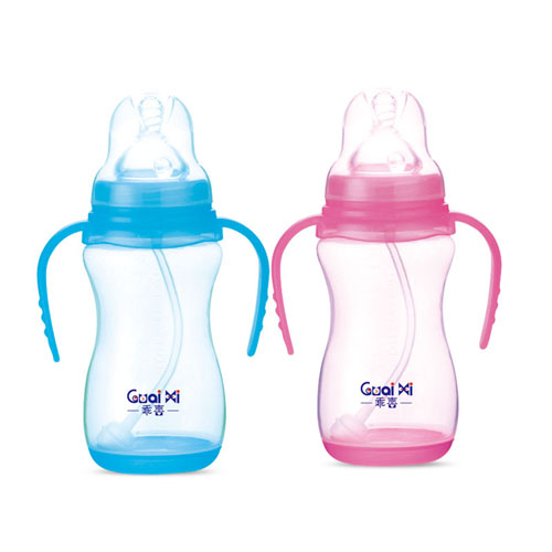 寬口PP帶底座弧形感溫自動奶瓶330ML G0067