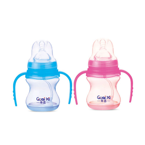 寬口PP帶底座弧形感溫自動(dòng)奶瓶150ML G0065