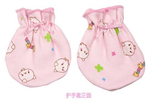KUNKUN嬰兒棉質(zhì)護手套粉紅色