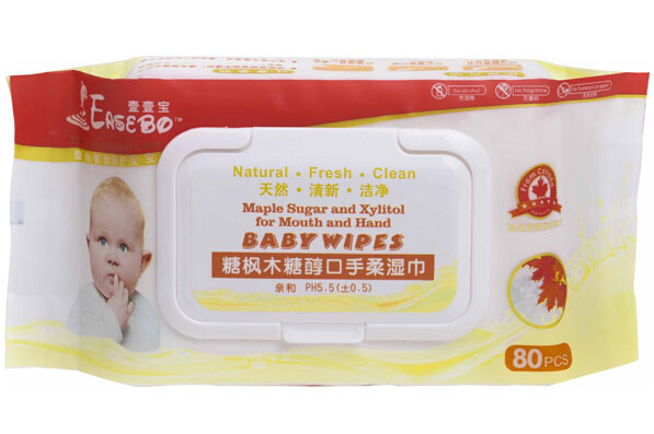 壹壹寶糖楓木糖醇口手柔濕巾80片裝