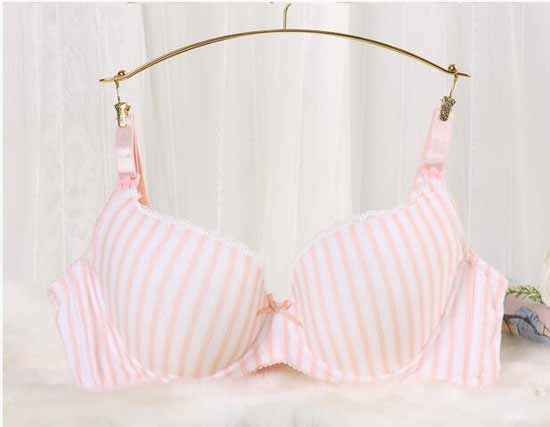 元曼活力孕動(dòng)518超薄透氣模杯哺乳內(nèi)衣(粉紅條紋外)