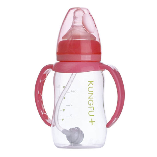 功夫?qū)氊怭P標口弧形自動小奶瓶