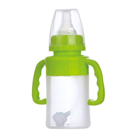 功夫?qū)氊惾枘z標準口徑帶柄自動小奶瓶