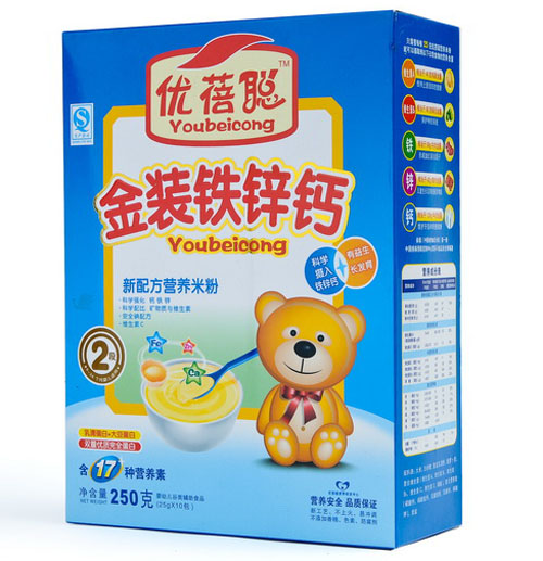 優(yōu)蓓聰金裝鐵鋅鈣營(yíng)養(yǎng)米粉2段