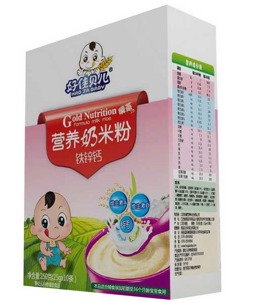 好佳貝兒鐵鋅鈣盒裝營養(yǎng)奶米粉