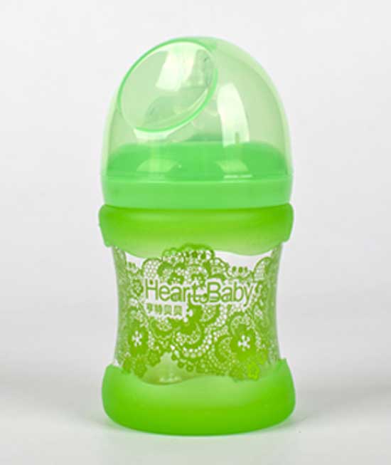 亨特貝貝寬口玻璃防摔初生瓶150ml綠色