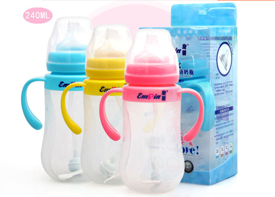 皇嬰高級寬口硅膠自動奶瓶240ML