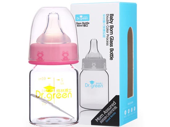 格林博士標(biāo)口初生yinge玻璃奶瓶60ML紅色