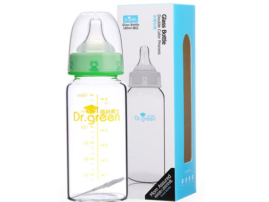 格林博士標口玻璃奶瓶180ML綠色