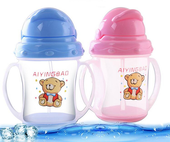 愛嬰寶兒童吸管創(chuàng)意軟嘴卡通pp學飲杯180ML