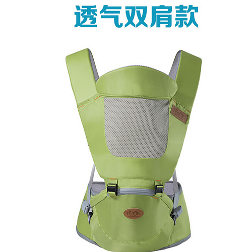 抱抱龍后背式嬰兒背帶腰凳綠色