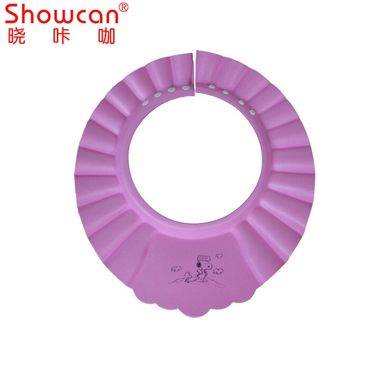 加厚嬰兒高彈可調(diào)節(jié)EVA洗澡帽紅