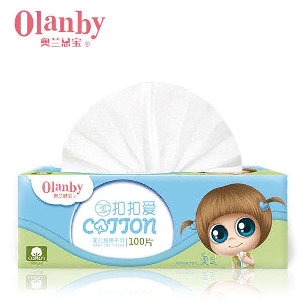 奧蘭恩寶扣扣愛嬰兒純棉干巾大盒100片