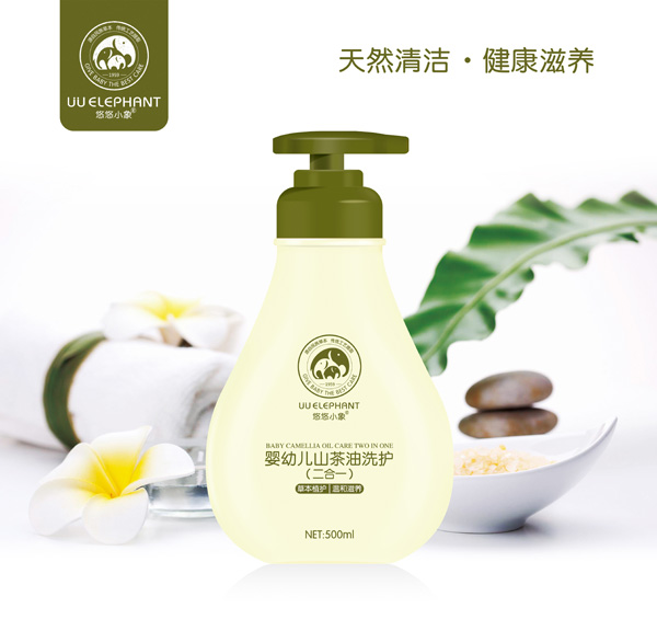 悠悠小象嬰幼兒山茶油洗護(hù)(二合一)500ML