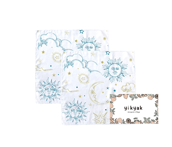 yikyak竹棉紗布小方巾(6件裝) 擁抱太陽(yáng)的月亮.jpg