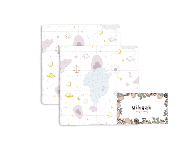 yikyak竹棉紗布小方巾(6件裝) 流浪星球.jpg