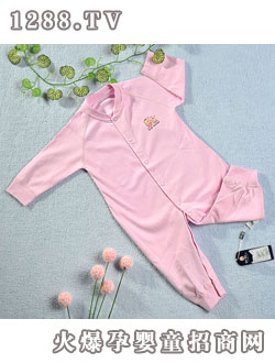 迪迪40支雙面布素色片印長袖對襟哈衣