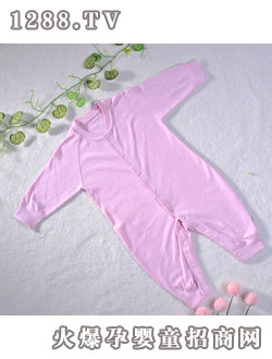 迪迪40支素色雙面布印花啡啡小點(diǎn)長袖對襟哈衣