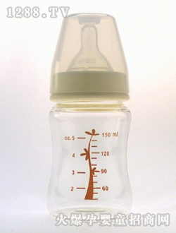 寬口晶鉆玻璃奶瓶150mL紅樹(shù)