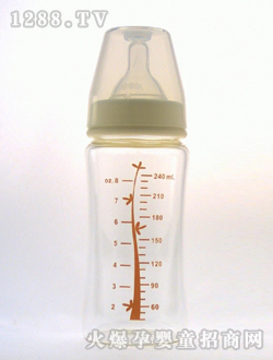 寬口晶鉆玻璃奶瓶240mL紅樹(shù)