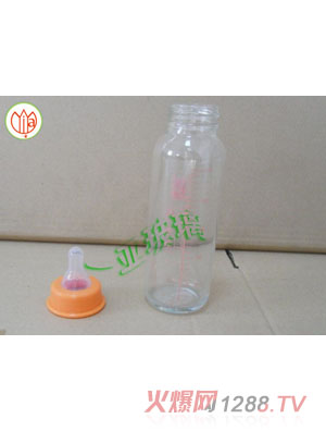 一亞橘黃直身玻璃奶瓶