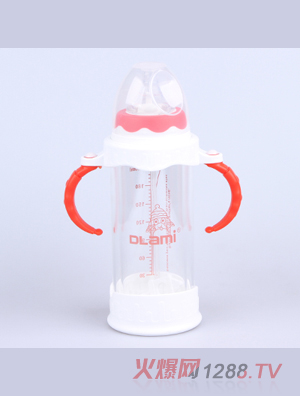 多拉咪玻璃奶瓶紅色180ml