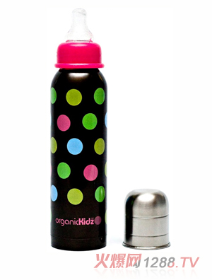 歐可滋不銹鋼標(biāo)口奶瓶彩9oz