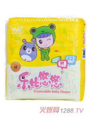 樂(lè)比悠悠鎖水透氣嬰兒紙尿褲M號(hào)42片