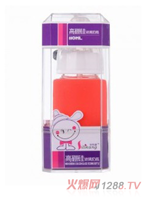 矽利康無手柄標(biāo)口玻璃奶瓶110ml
