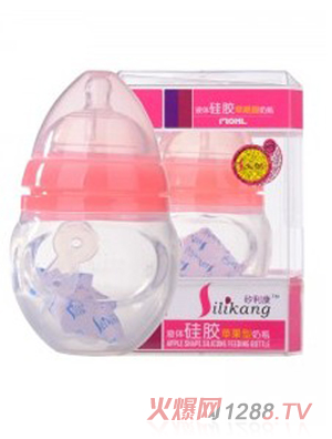 矽利康液體硅膠蘋(píng)果型奶瓶170ml