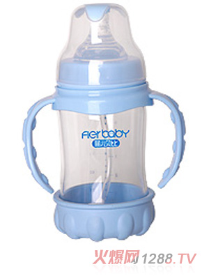 菲兒貝比軟膠寬口防爆玻璃奶瓶180ml