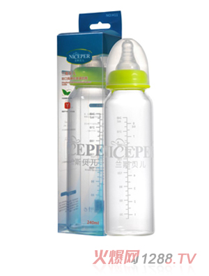 蘭斯貝兒標(biāo)口高硼硅玻璃奶瓶240ml