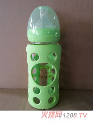 培愛寬口弧身玻璃防護奶瓶240ml