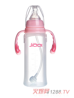 佳愛自動標(biāo)口硅膠奶瓶240ML