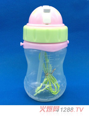 保利星210ML粉色帶背帶水杯