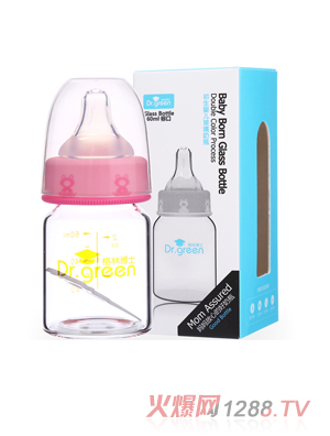 格林博士標(biāo)口初生yinge玻璃奶瓶60ML紅色
