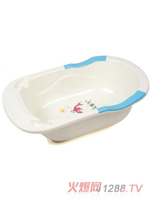 陽光兔嬰兒沐浴盆白色藍(lán)底
