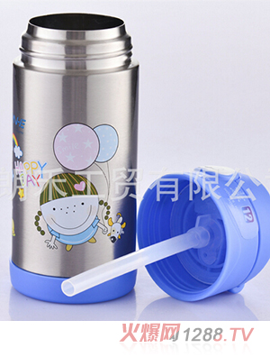 藍(lán)禾兒童保溫杯拎環(huán)吸管杯保溫壺 檸檬杯 水杯