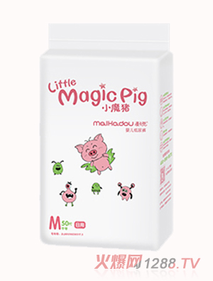 麥卡兜小魔豬日用型紙尿褲M碼50片
