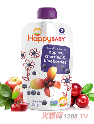 禧貝蘋果櫻桃藍莓泥