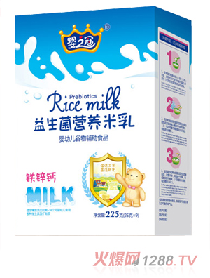 嬰之冠益生菌營養(yǎng)米乳 鐵鋅鈣 盒裝