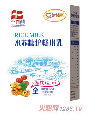 智慧熊水蘇糖護(hù)腸米乳 核桃+紅棗 盒裝